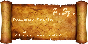 Premauer Szabin névjegykártya